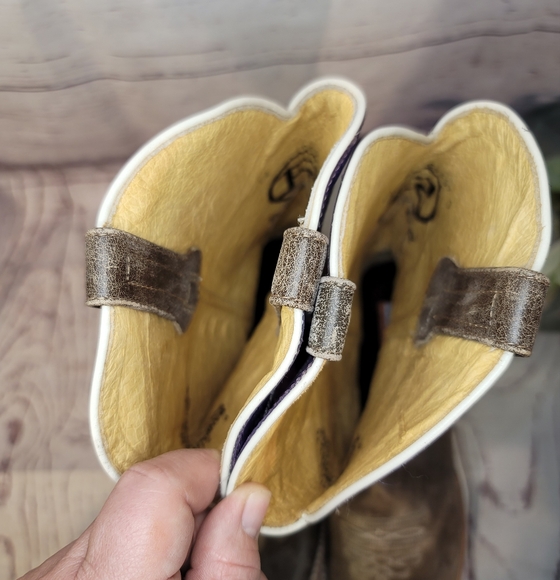 New NWOT Roper Women's Distressed Brown & Purple Leather Square Toe Boots Sz 8.5 - Picture 10 of 16